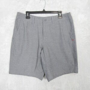 Toad&Co Mens Gray Heathered Flat Front Performance Shorts Size 36 Outdoor Travel